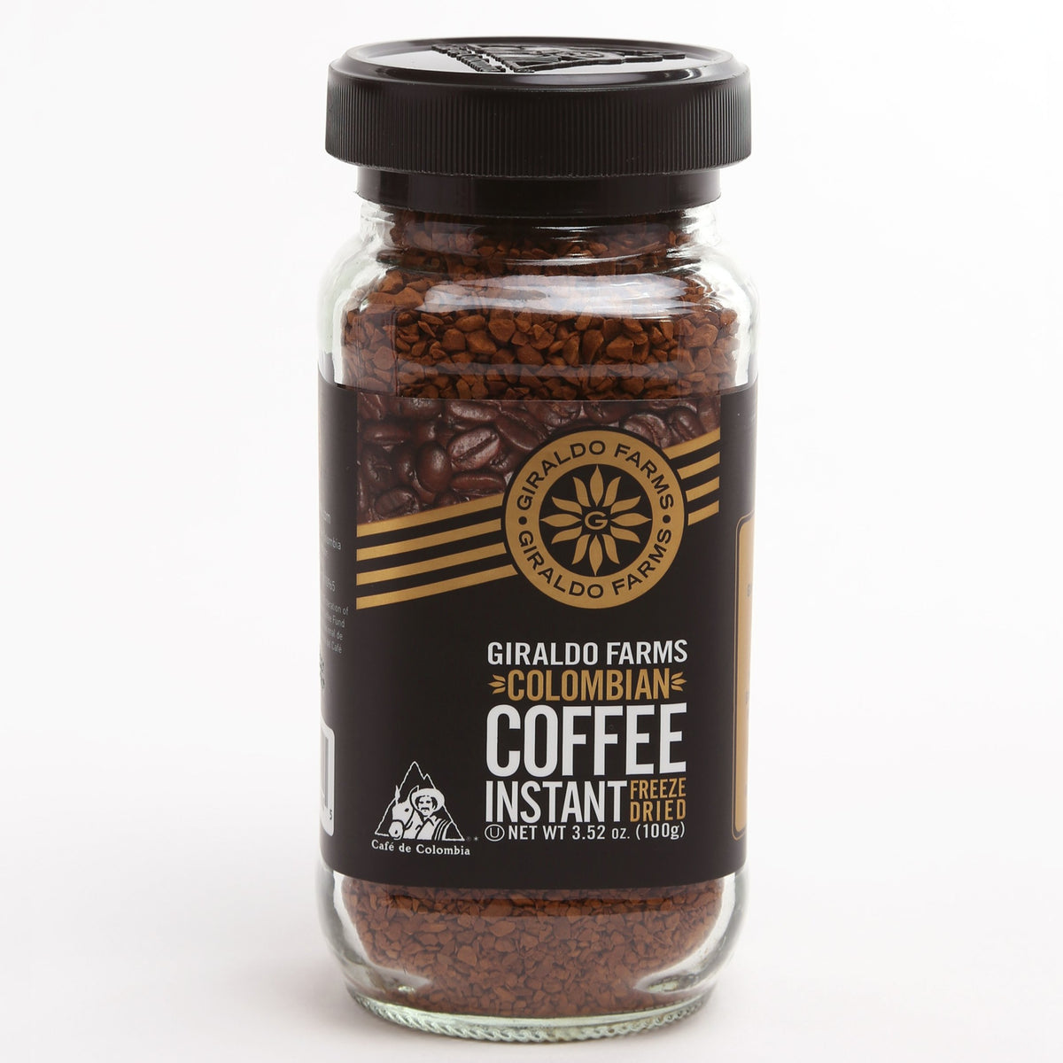 Giraldo Farms Regular Colombian Instant Coffee 3.52oz jar, freeze-dried 100% Arabica