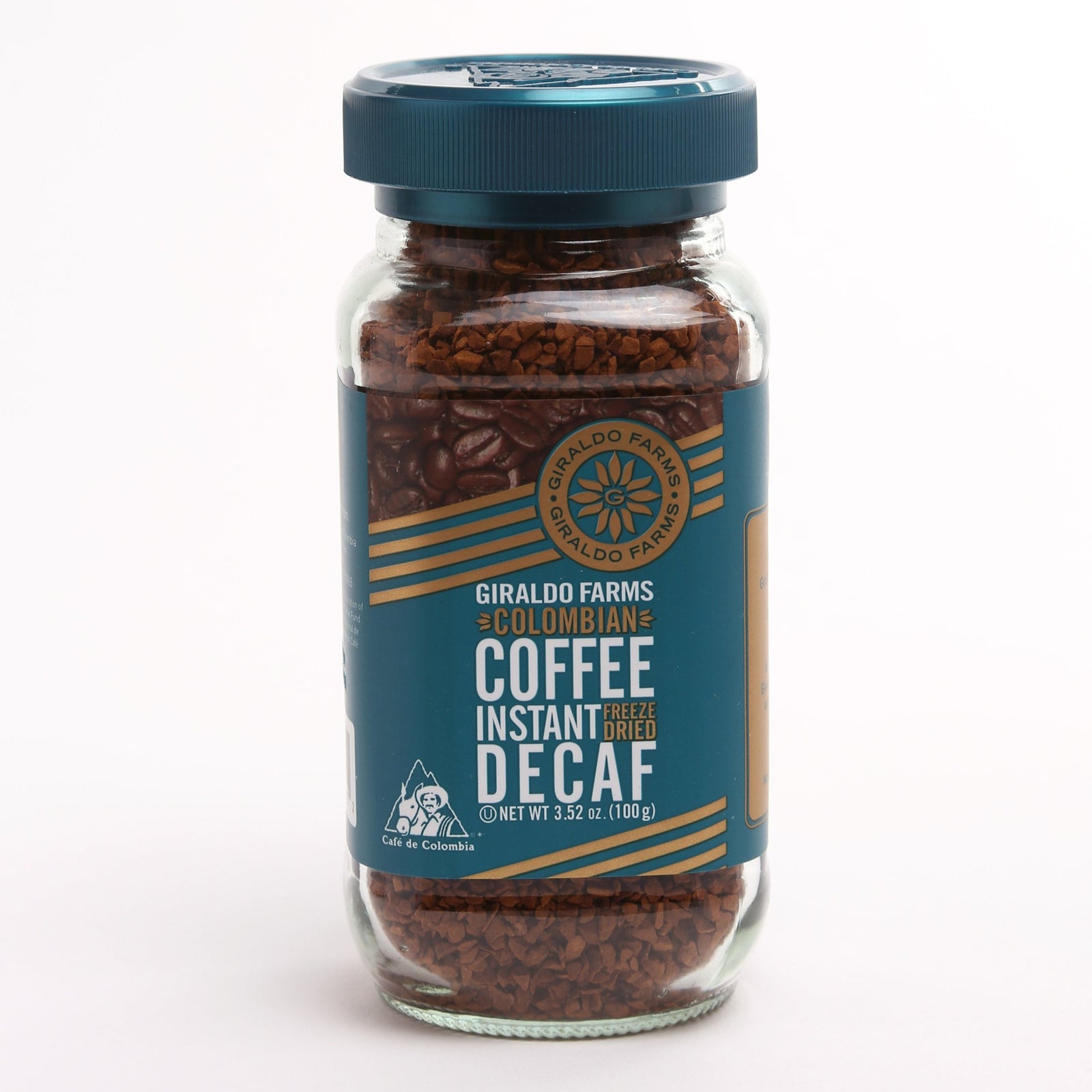Giraldo Farms Decaf Instant Coffee 3.52oz jar, Colombian freeze-dried Arabica, caffeine-free
