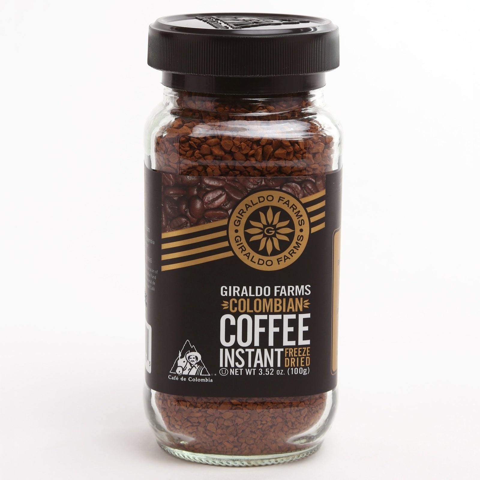Giraldo Farms Regular Colombian Instant Coffee 3.52oz jar, freeze-dried 100% Arabica