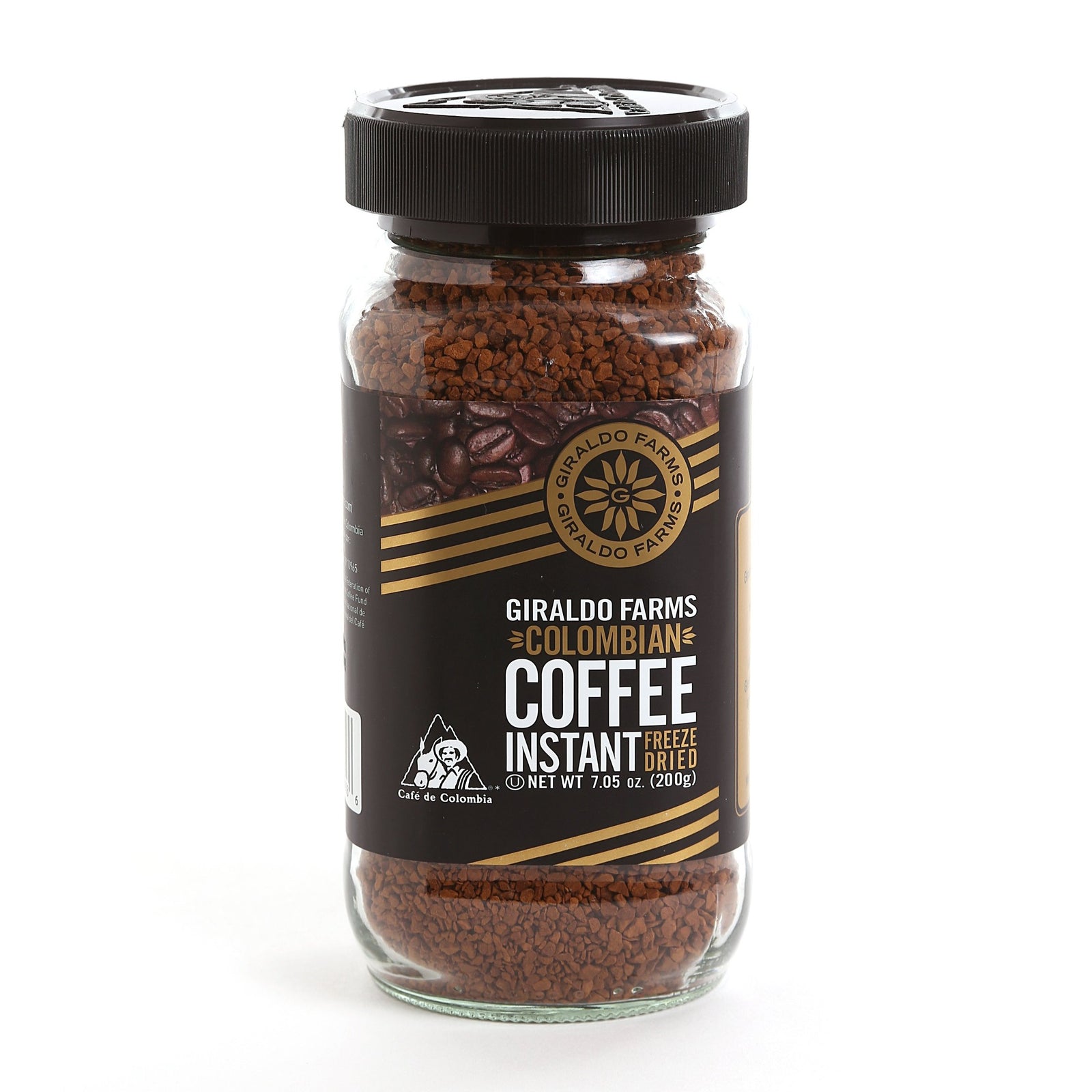 Giraldo Farms Regular Colombian Instant Coffee 7.04oz large jar, freeze-dried 100% Arabica