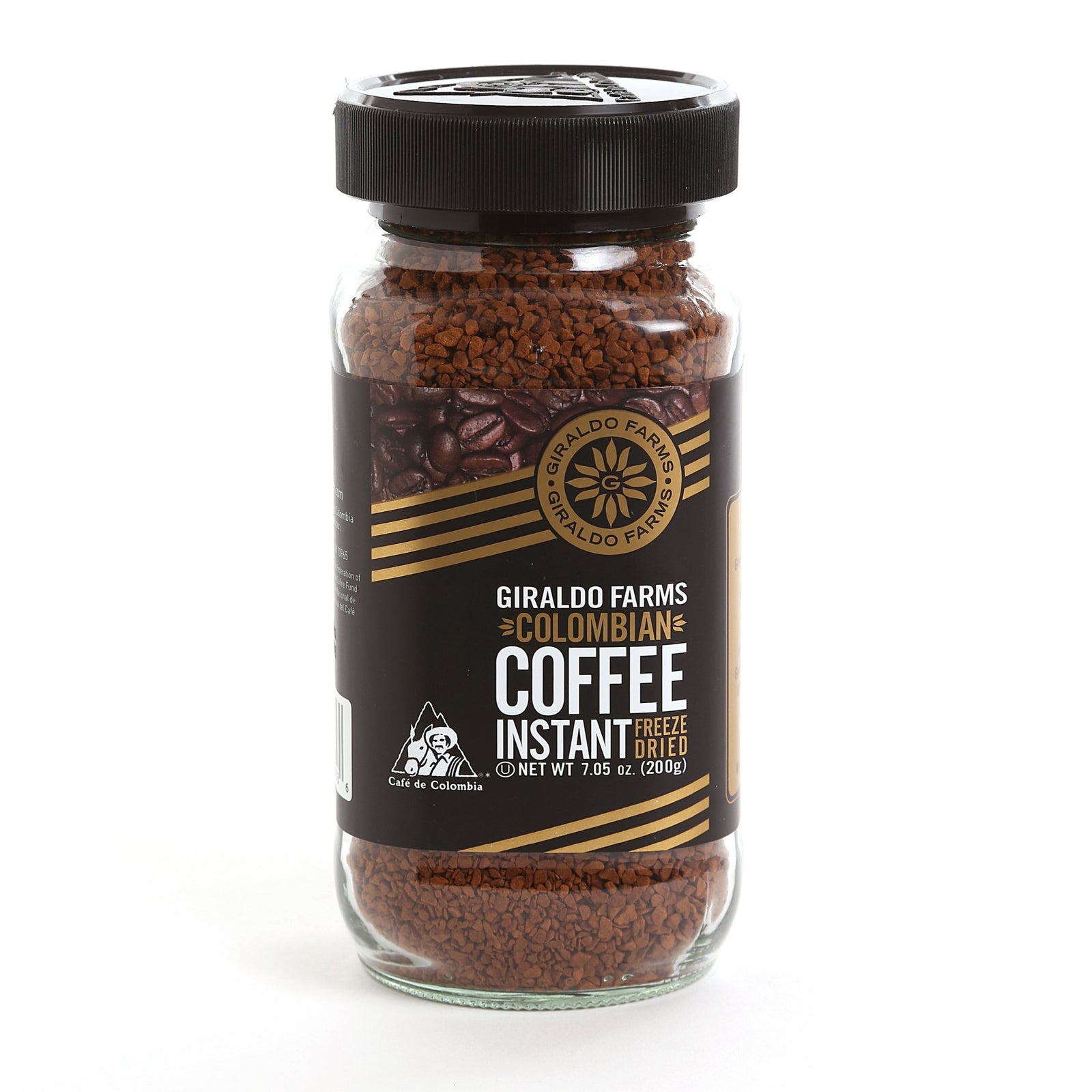 Giraldo Farms Regular Colombian Instant Coffee 7.04oz large jar, freeze-dried 100% Arabica